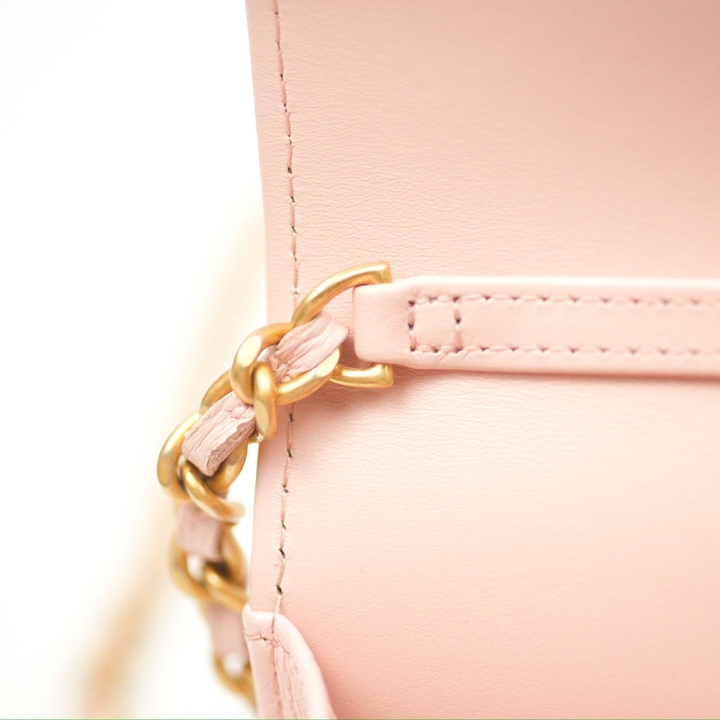 Chanel Mini WOC Phone Holder Pink Caviar Gold Hardware
