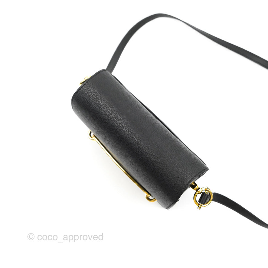 Hermès Roulis Mini 18 Black Clemence Gold Hardware