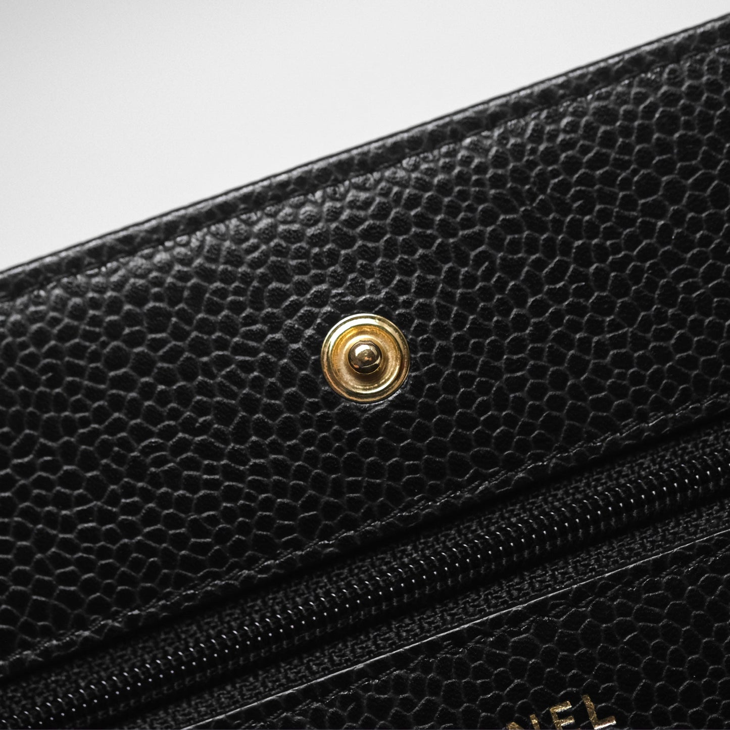 Chanel Quilted WOC Black Caviar Gold Hardware