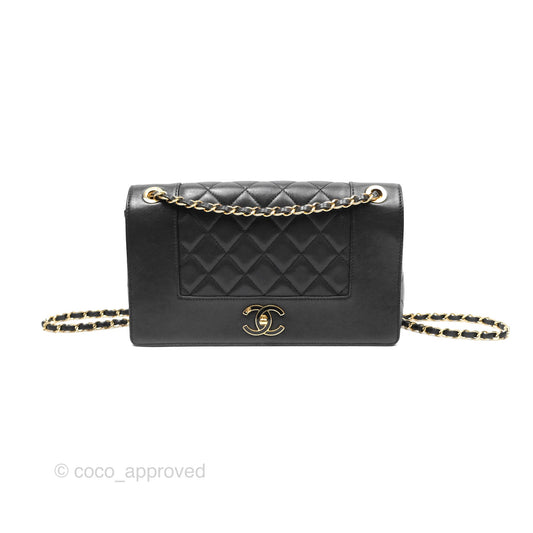 Chanel Mademoiselle Flap Bag Black Calfskin Gold Hardware