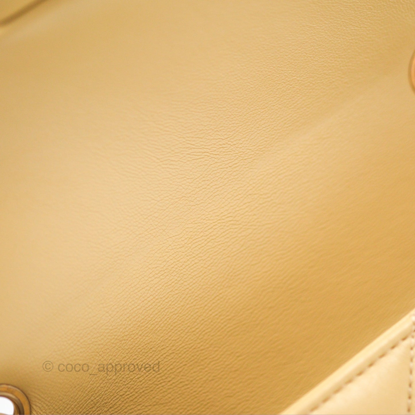 Chanel Small Flap Bag with Chain Strap Yellow Lambskin Aged Gold Hardware