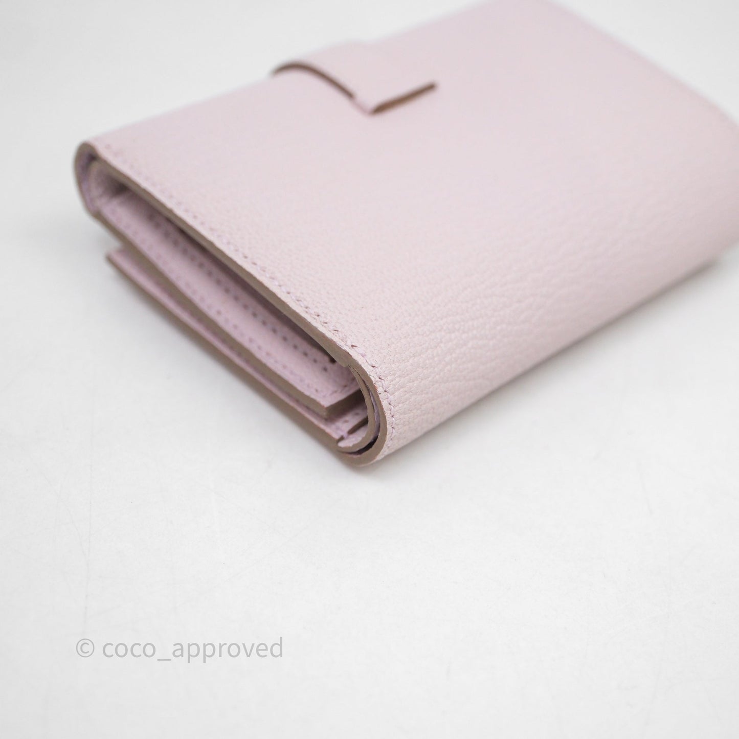 Hermes Bearn Wallet Mauve Pale 09 Palladium Hardware