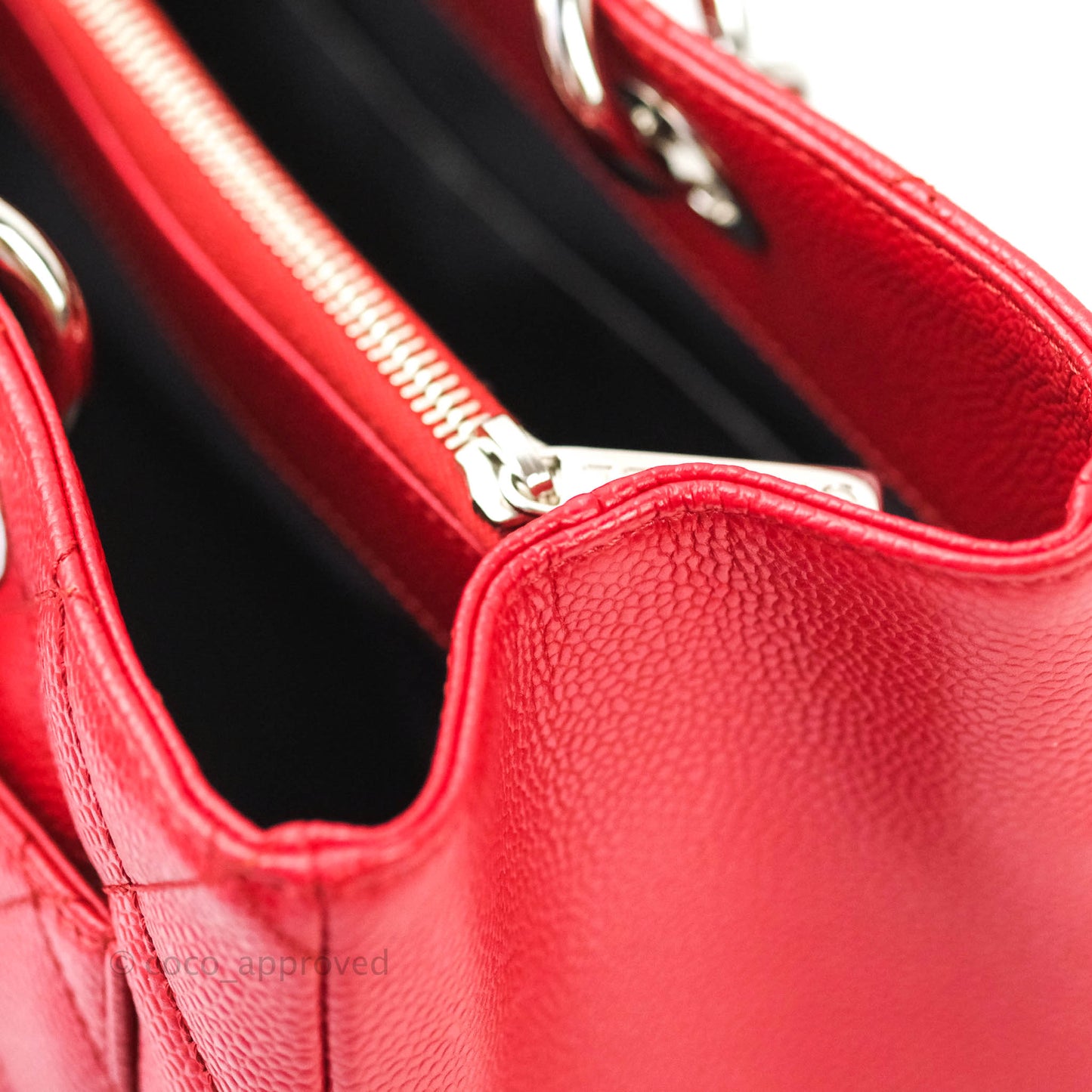 Chanel GST Red Caviar Silver Hardware