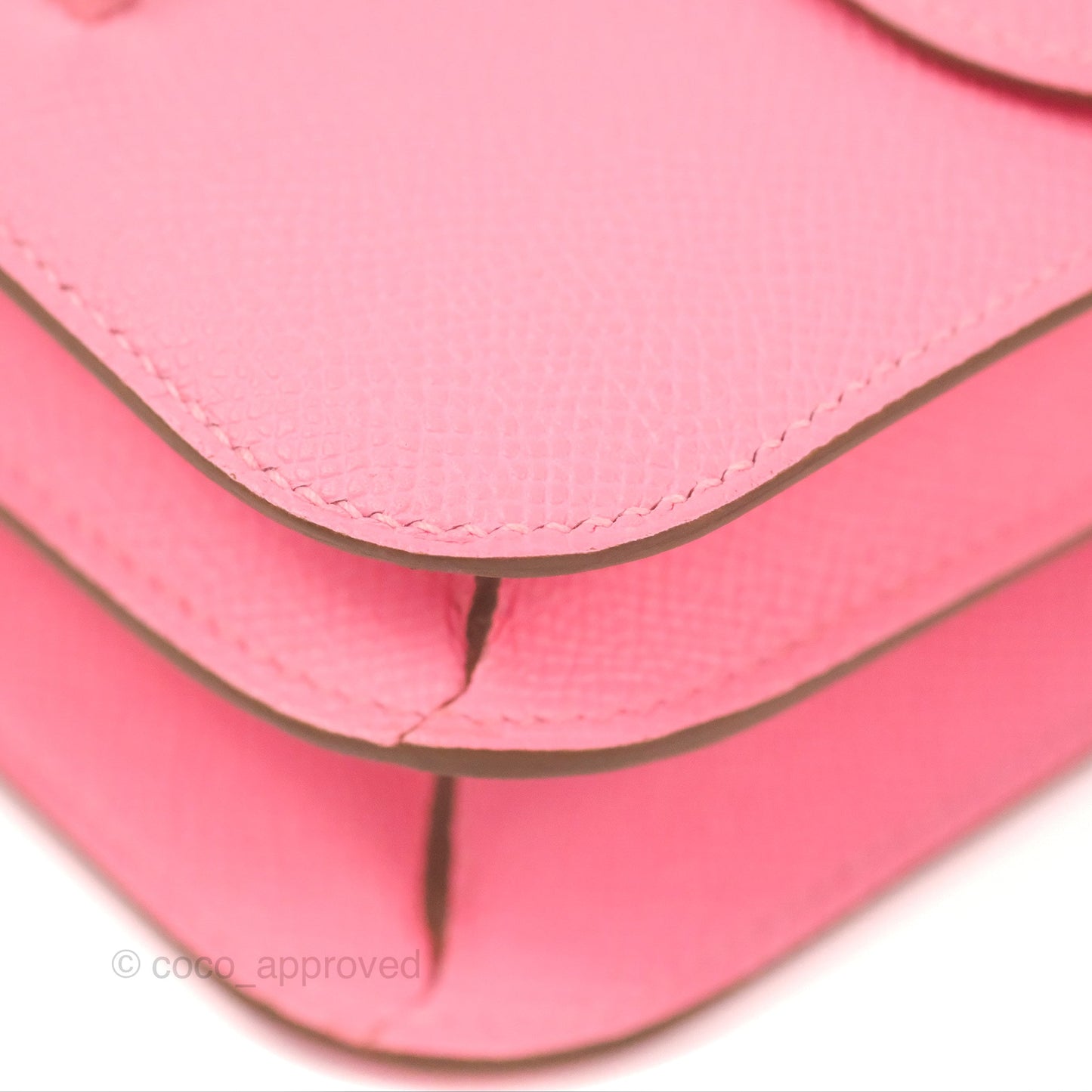 Hermès Constance Mini 18cm Rose d'ete Epsom Palladium Hardware