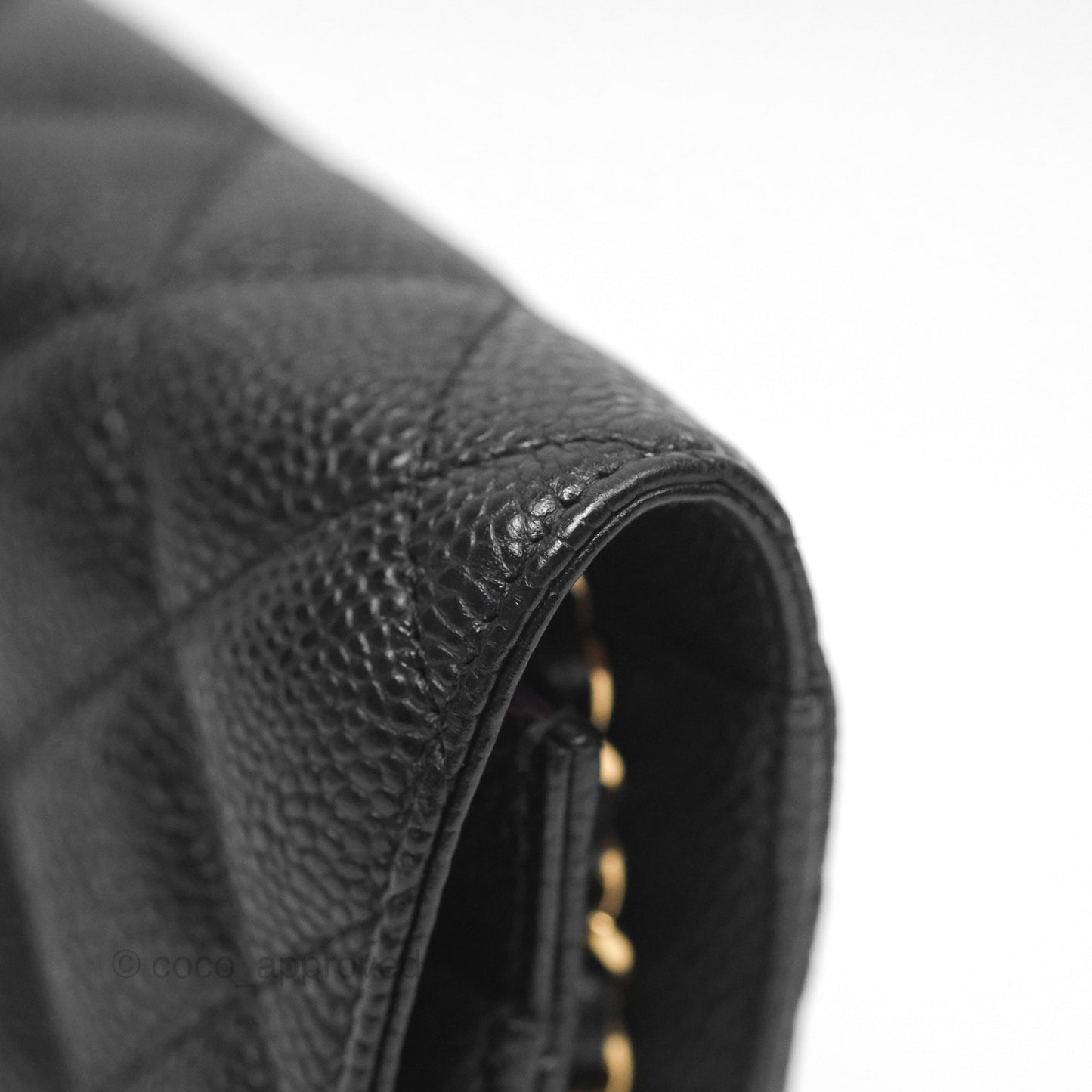 Chanel Classic Wallet On Chain WOC Quilted Black Caviar Gold Hardware