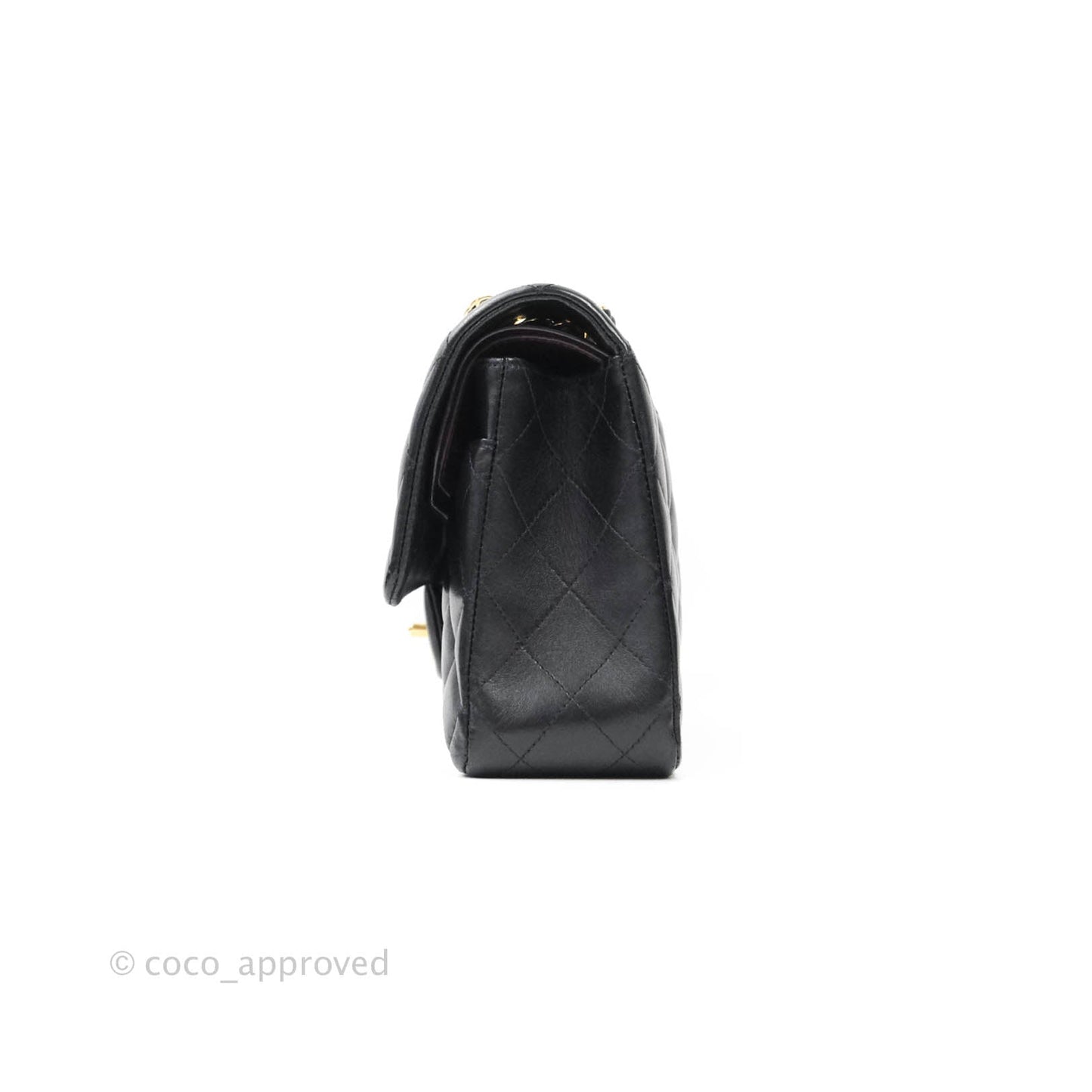 Chanel Classic M/L Medium Double Flap Black Lambskin Gold Hardware