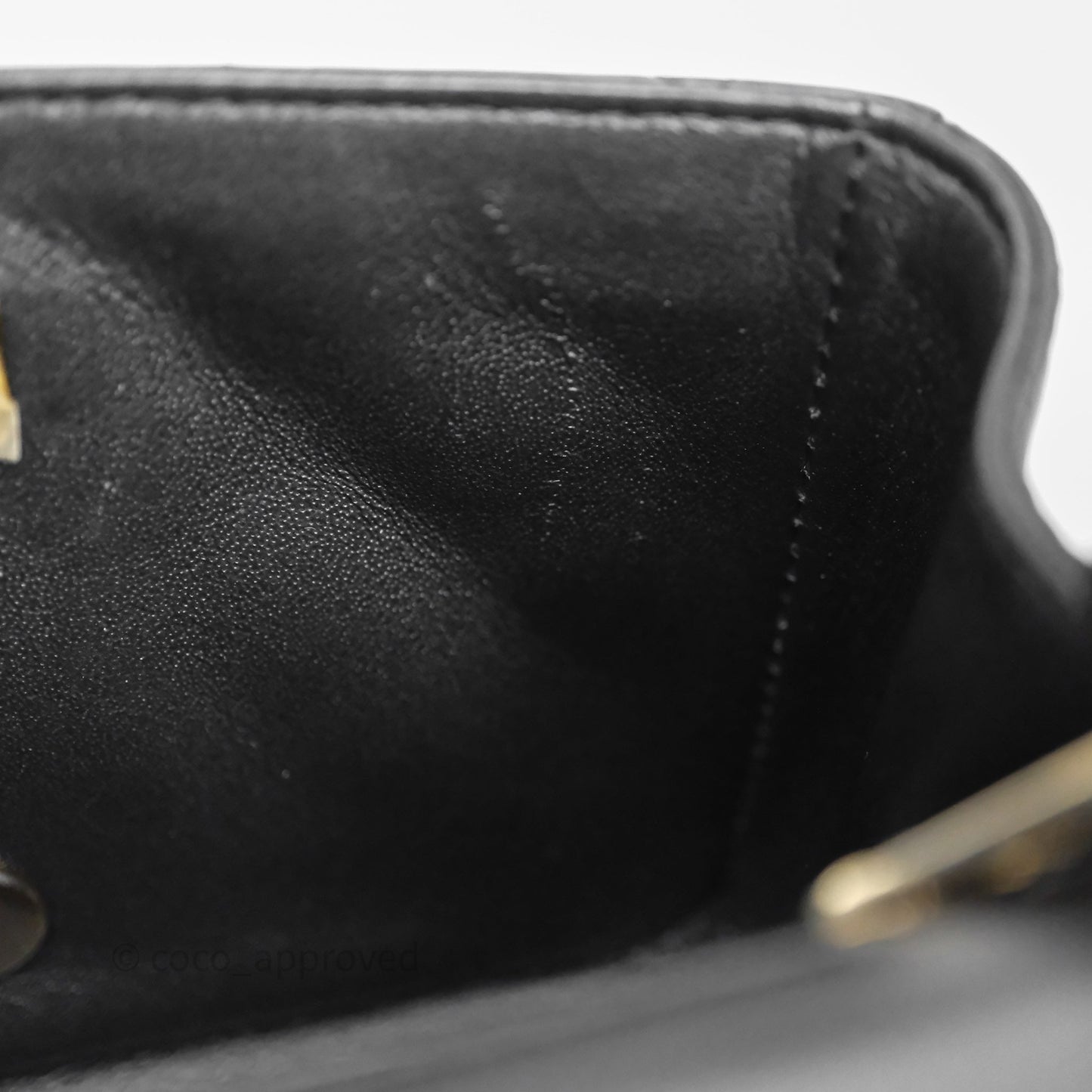 Chanel Mini Square Quilted Black Lambskin Gold Hardware
