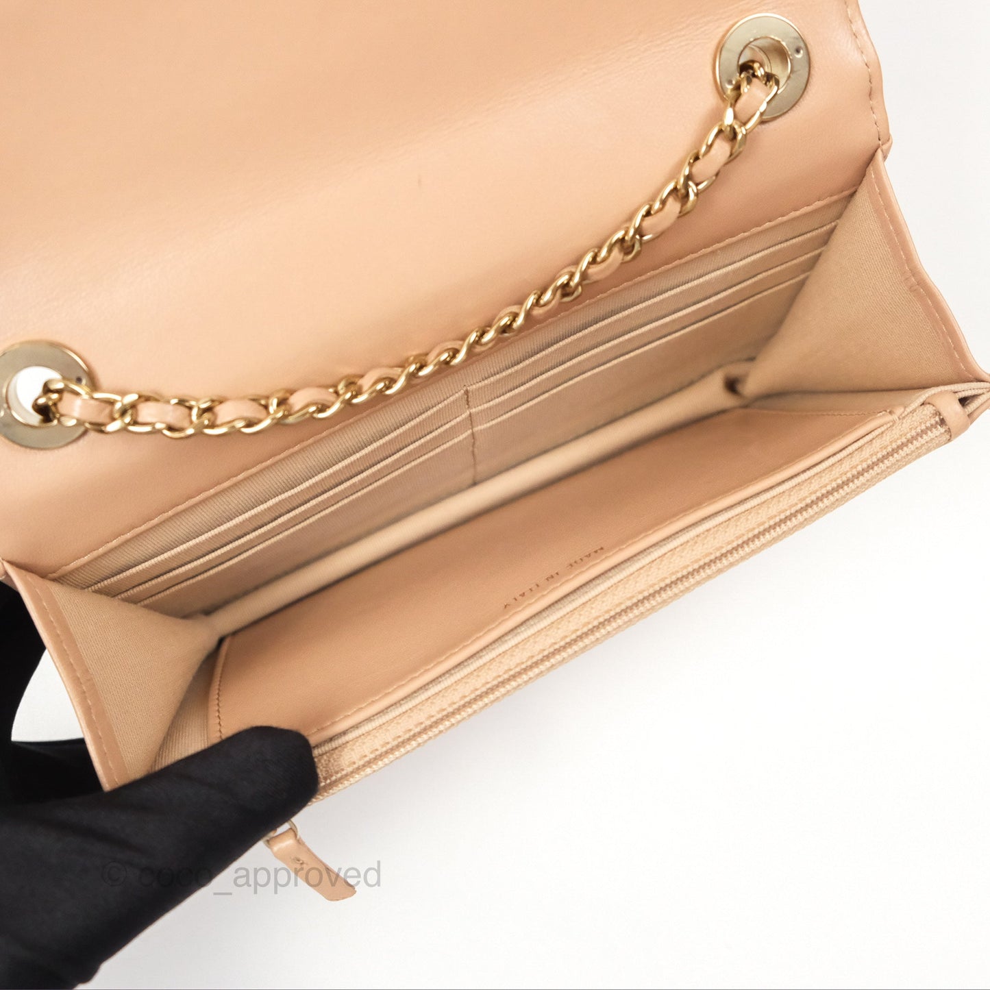 Chanel Trendy CC WOC Quilted Beige Lambskin Gold Hardware