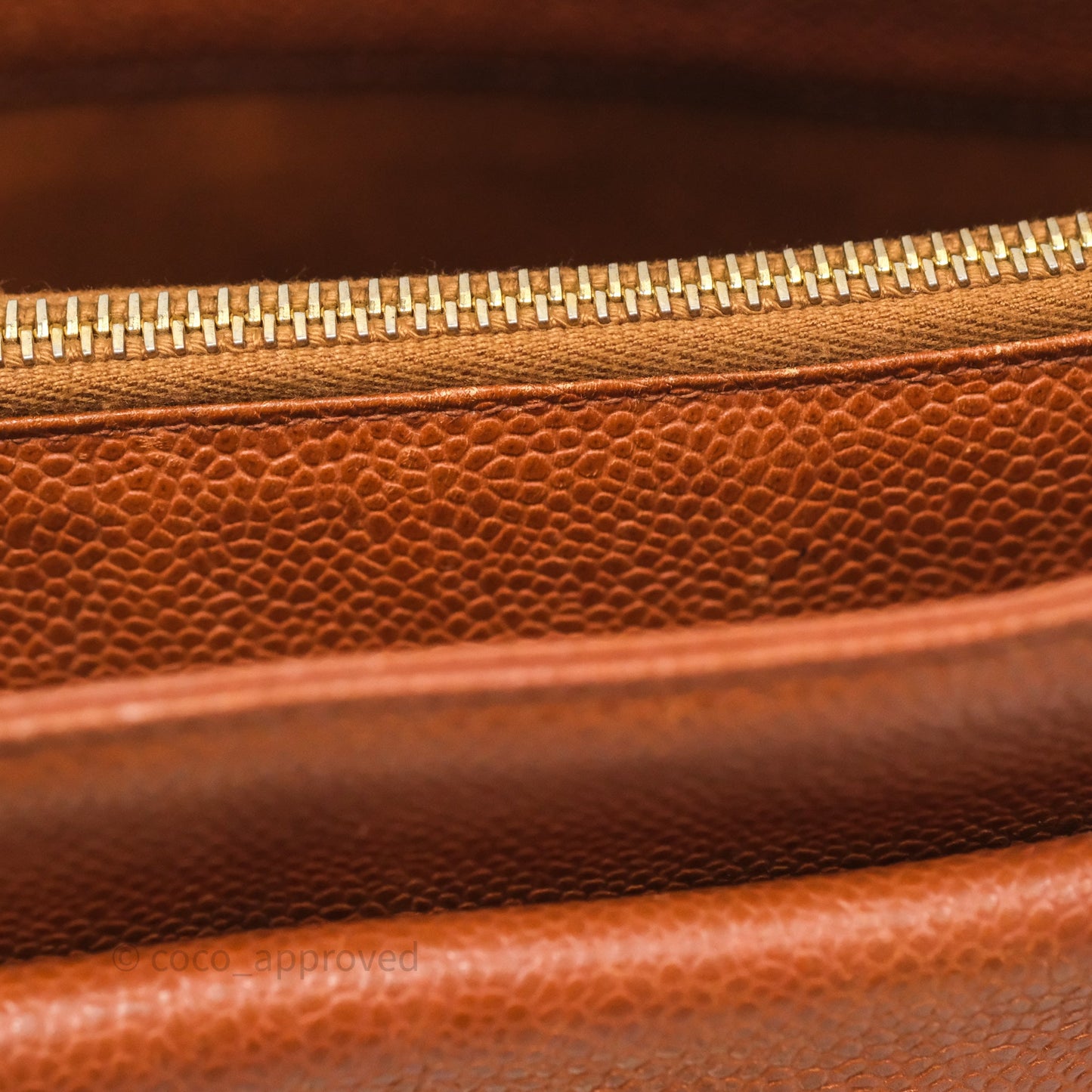 Chanel Vintage Tote Caramel Caviar 24K Gold Hardware