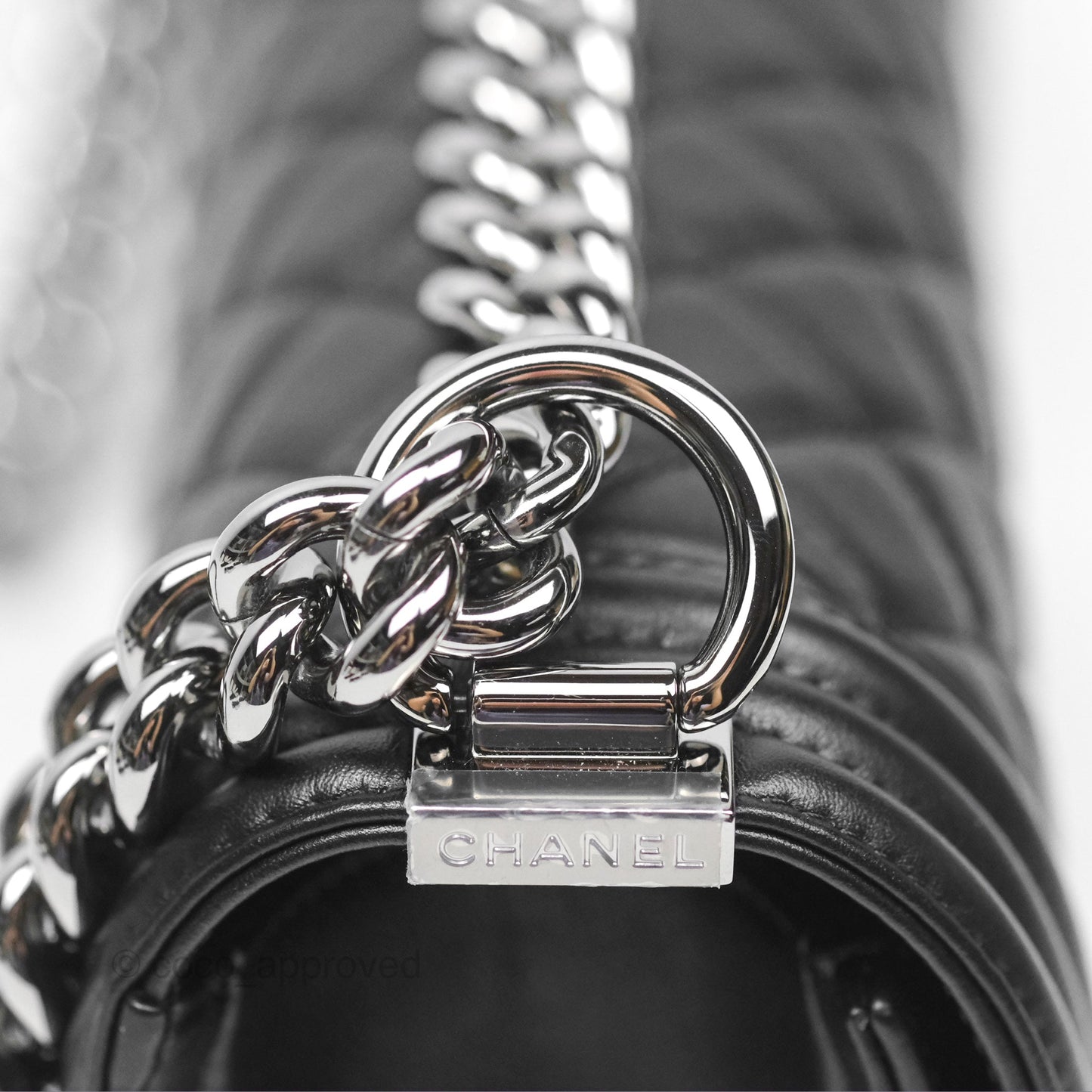 Chanel Medium Boy Quilted Black Calfskin Dark Silver Hardware