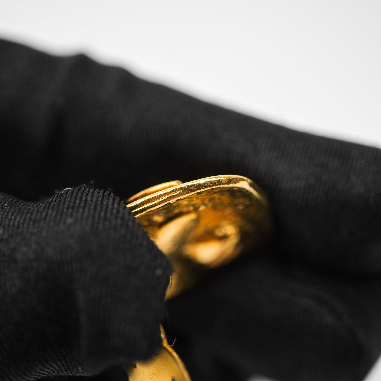 Chanel Square Ear Clip Gold Tone 94P