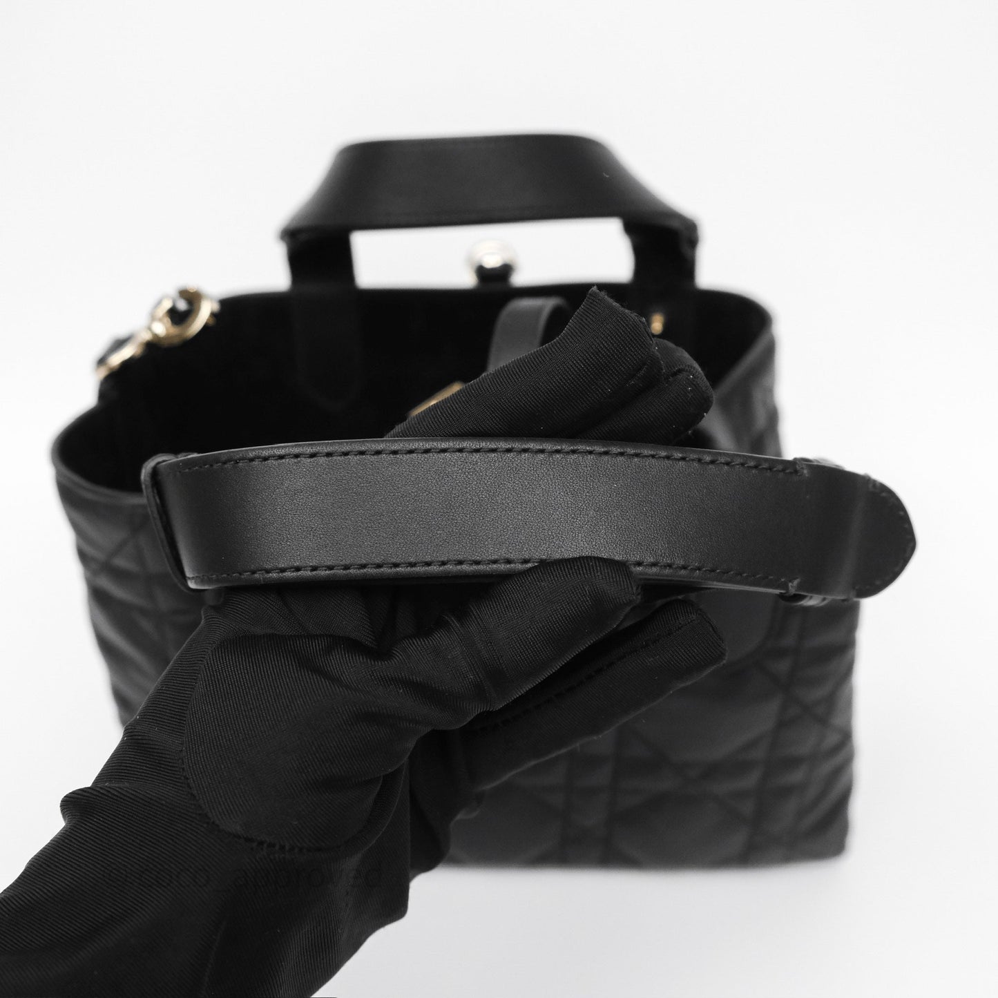 Dior Small Dior Toujours Bag Black Macrocannage Calfskin