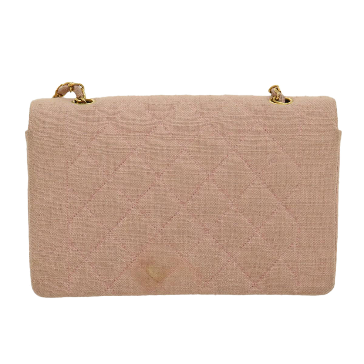 Luxury Chanel Matelasse Turn Lock Chain Diana Shoulder Bag Canvas Pink CC  29889A