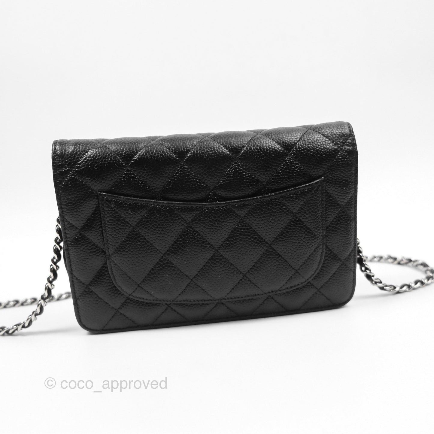 Chanel Quilted Classic WOC Black Caviar Silver Hardware