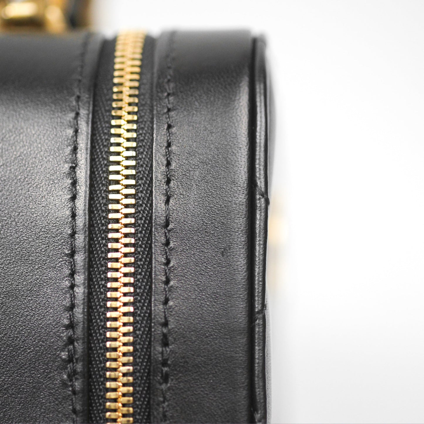 Chanel Top Handle Vanity Case Black Lambskin Aged Gold Hardware 22A