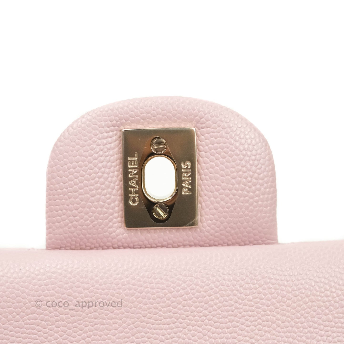 Chanel M/L Medium Double Flap Bag Lilac Rose Clair Caviar Gold Hardware 21S