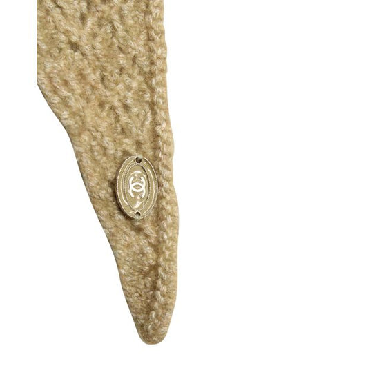 Luxury Chanel Beige/ Gold Triangle Cashmere Shawl