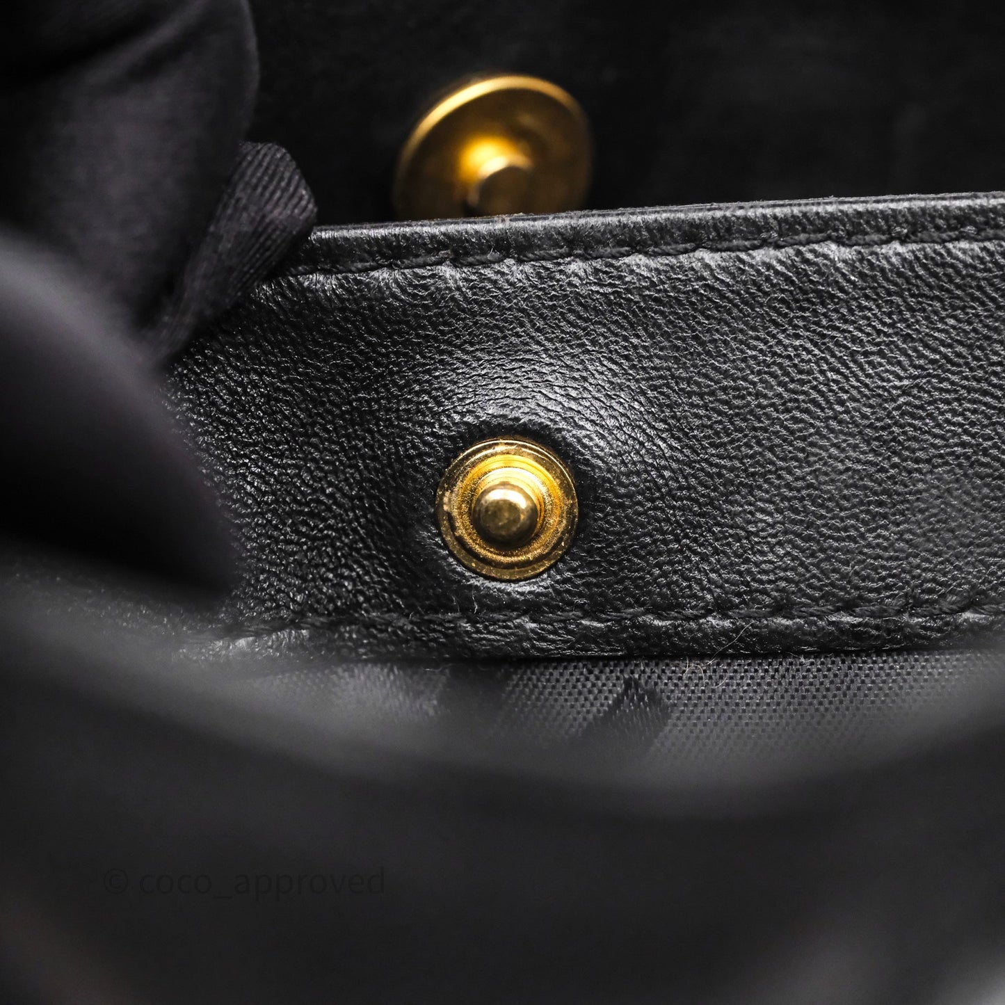 Chanel Vintage Quilted CC Tote Bag Matte Black Calfskin Gold Hardware