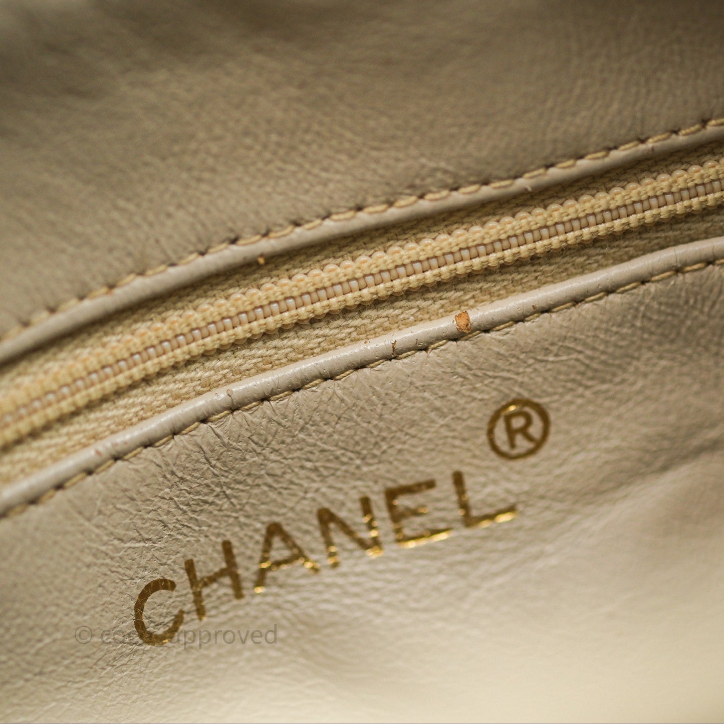 Chanel Vintage Chevron Camera Bag Light Beige Caviar Gold Hardware