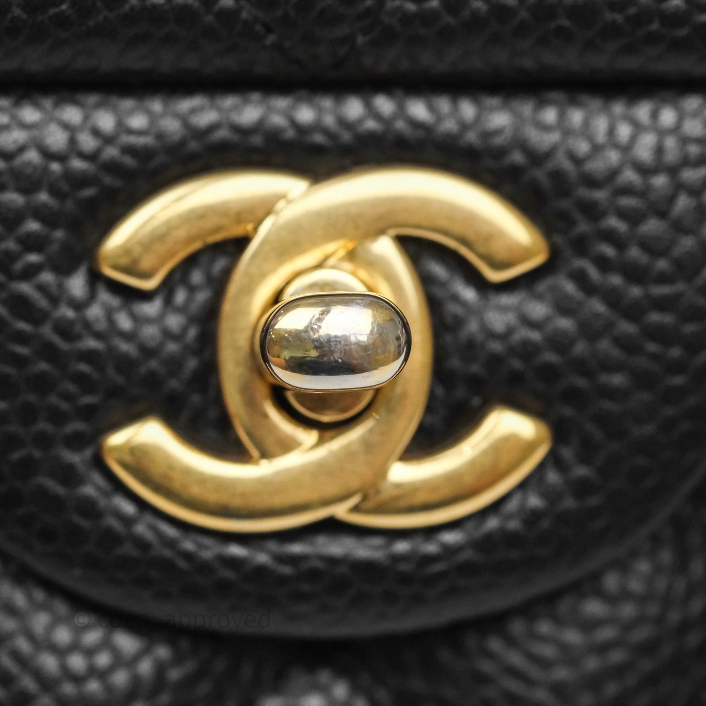 Chanel Mini Rectangular Quilted Black Caviar Aged Gold Hardware