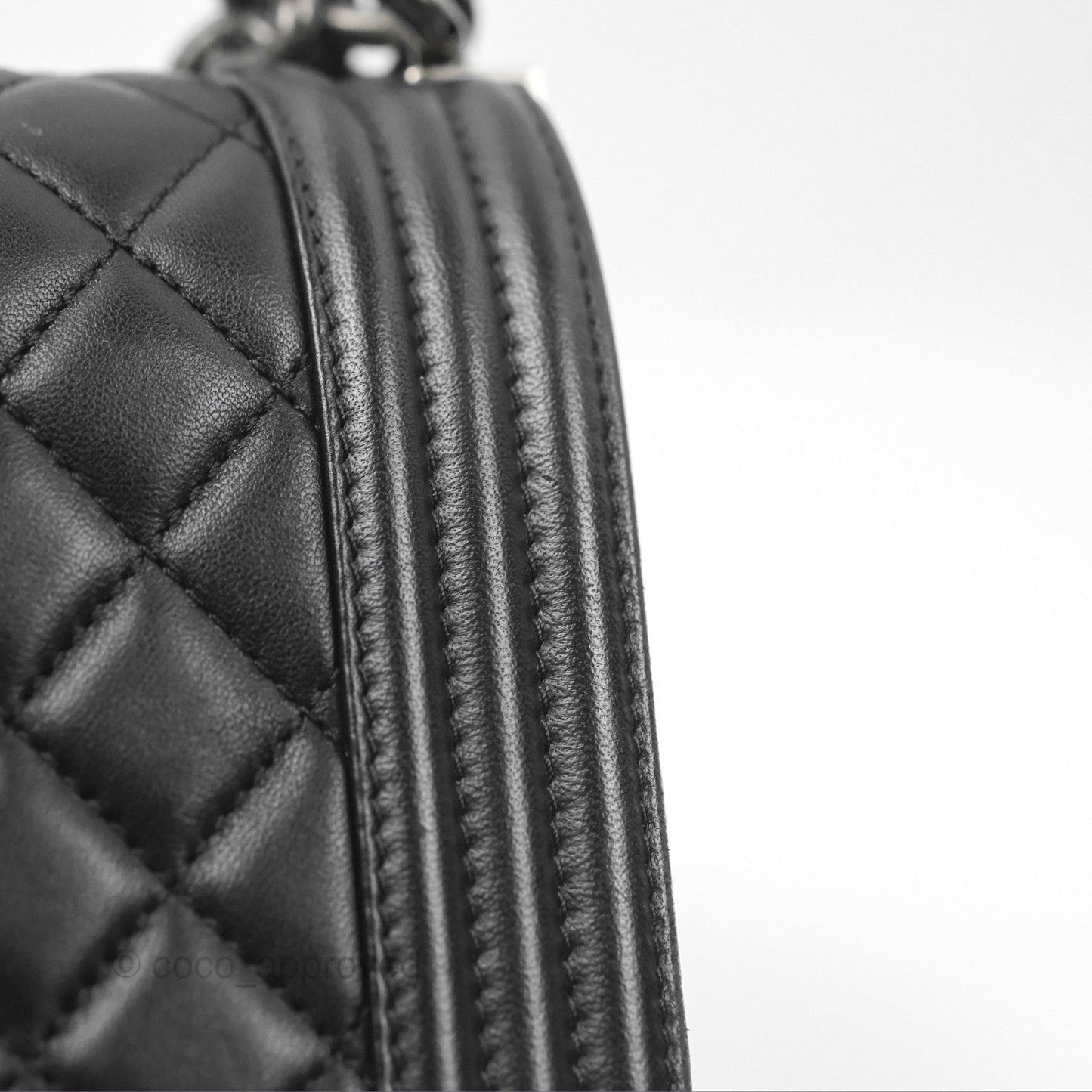 Chanel Quilted Medium Boy Black Calfskin Ruthenium Hardware