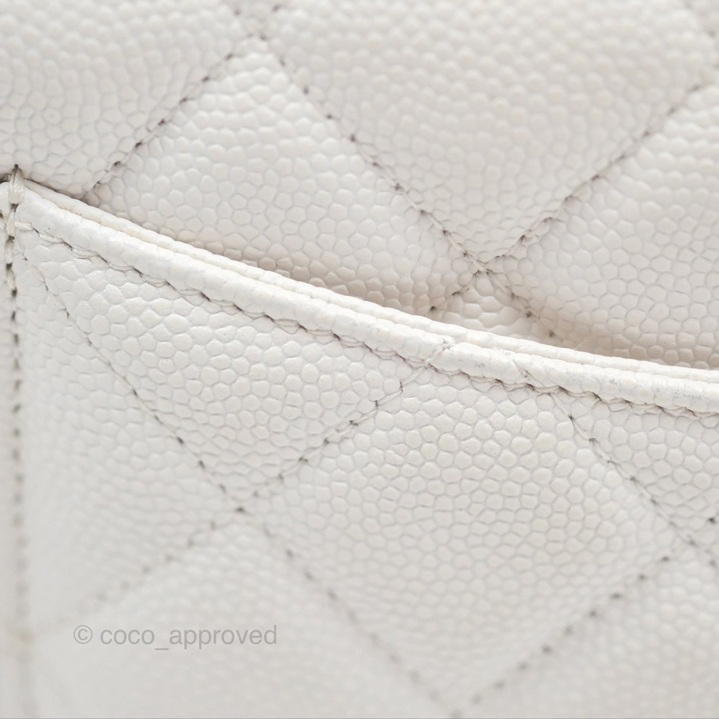 Chanel Quilted Classic Wallet on Chain WOC White Caviar Gold Hardware
