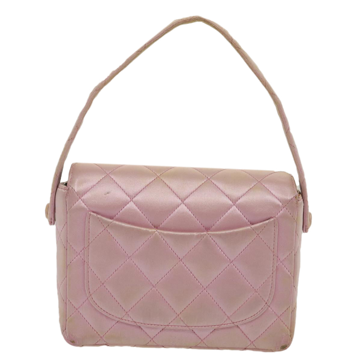 Luxury Chanel Matelasse Hand Bag Silk Satin Pink CC  29999A
