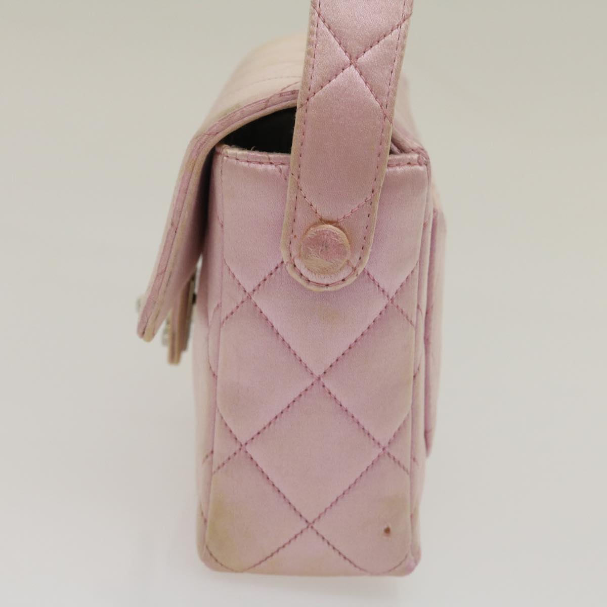 Luxury Chanel Matelasse Hand Bag Silk Satin Pink CC  29999A