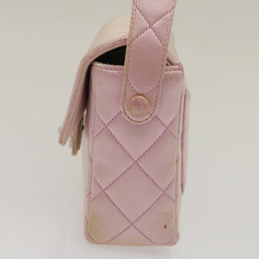 Luxury Chanel Matelasse Hand Bag Silk Satin Pink CC  29999A