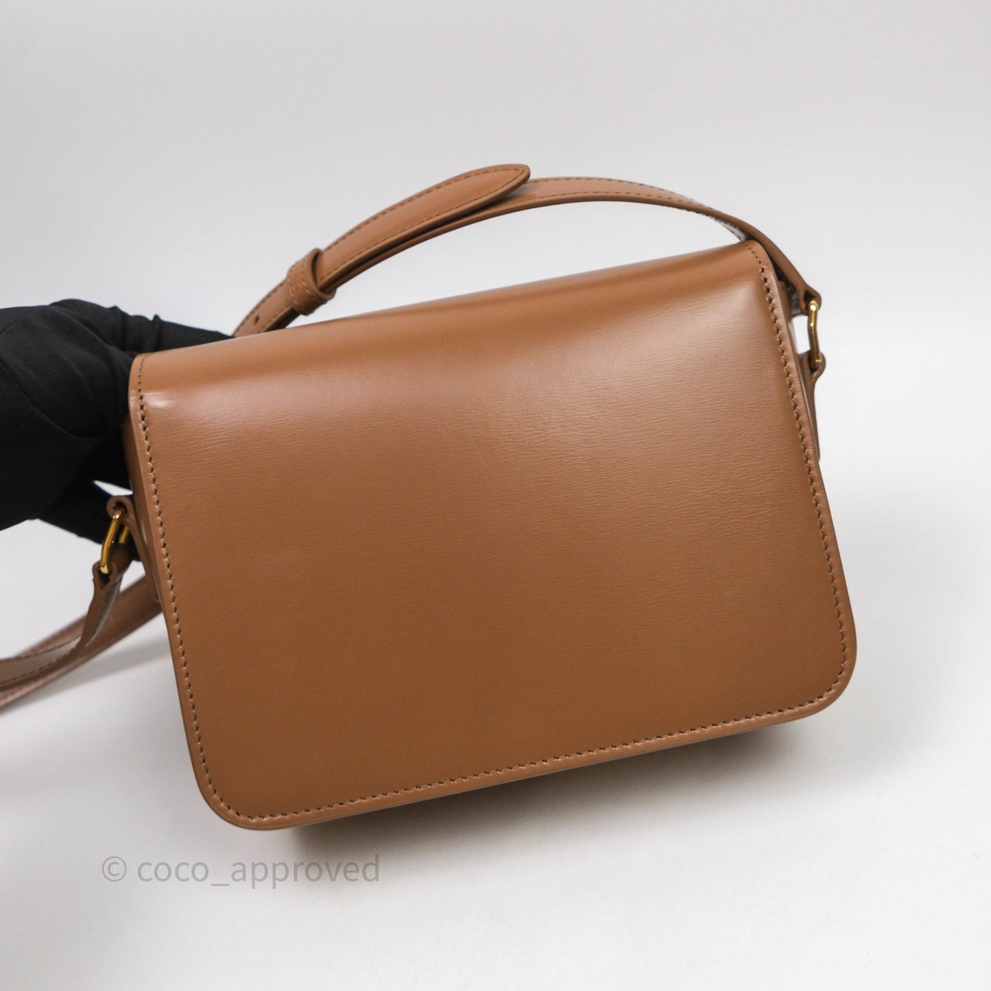 Celine Teen Triomphe Bag Shiny Calfskin Brown