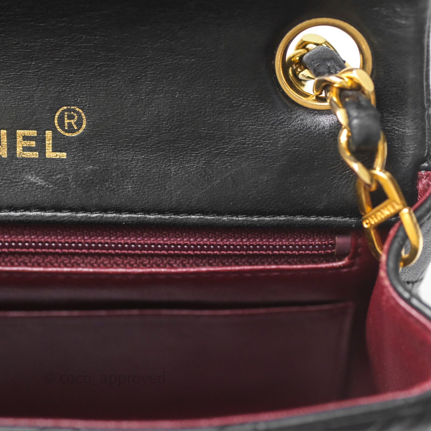Chanel Vintage Mini Square Black Lambskin 24K Gold Hardware