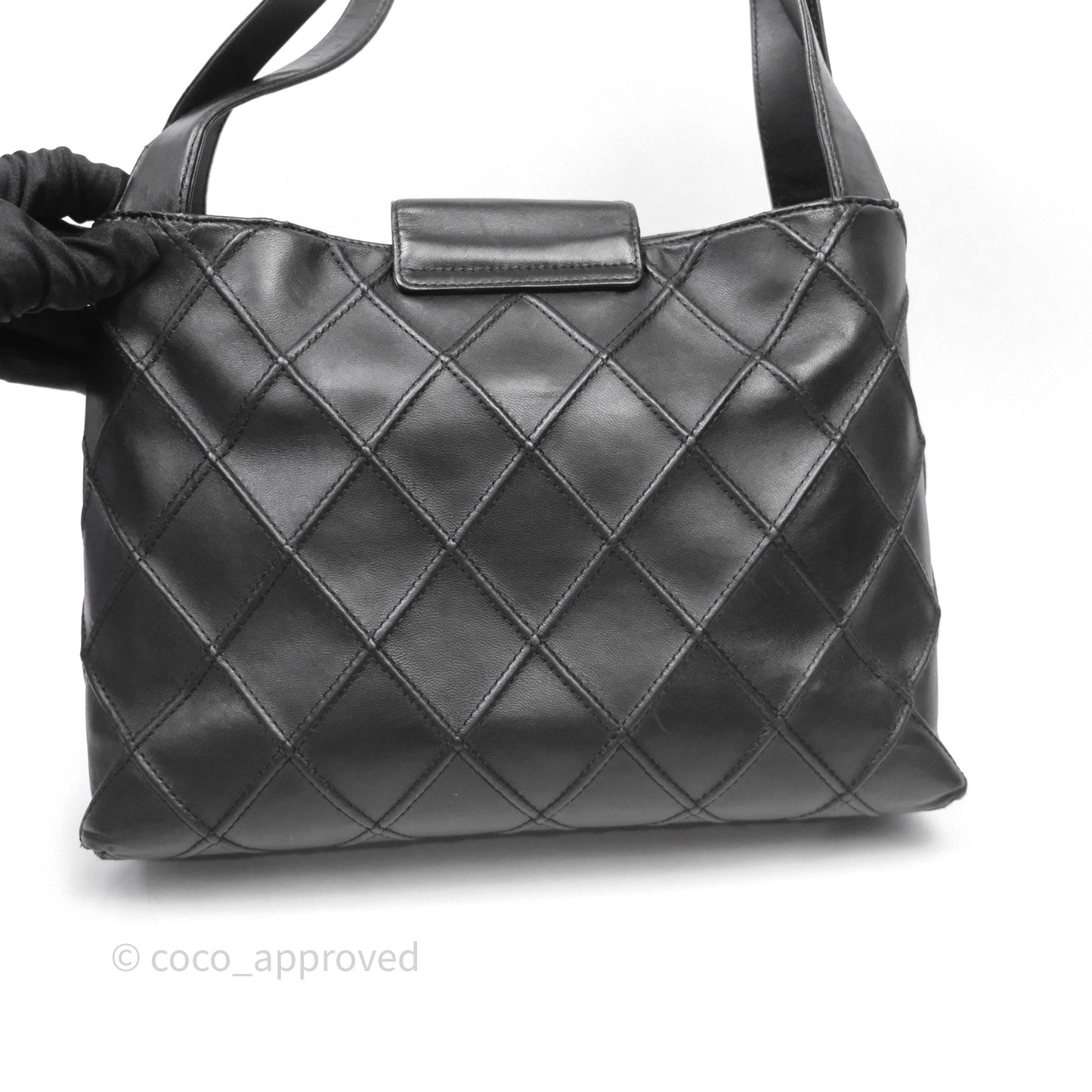 Chanel Vintage Quilted Kelly Waffle Bag Silver Hardware