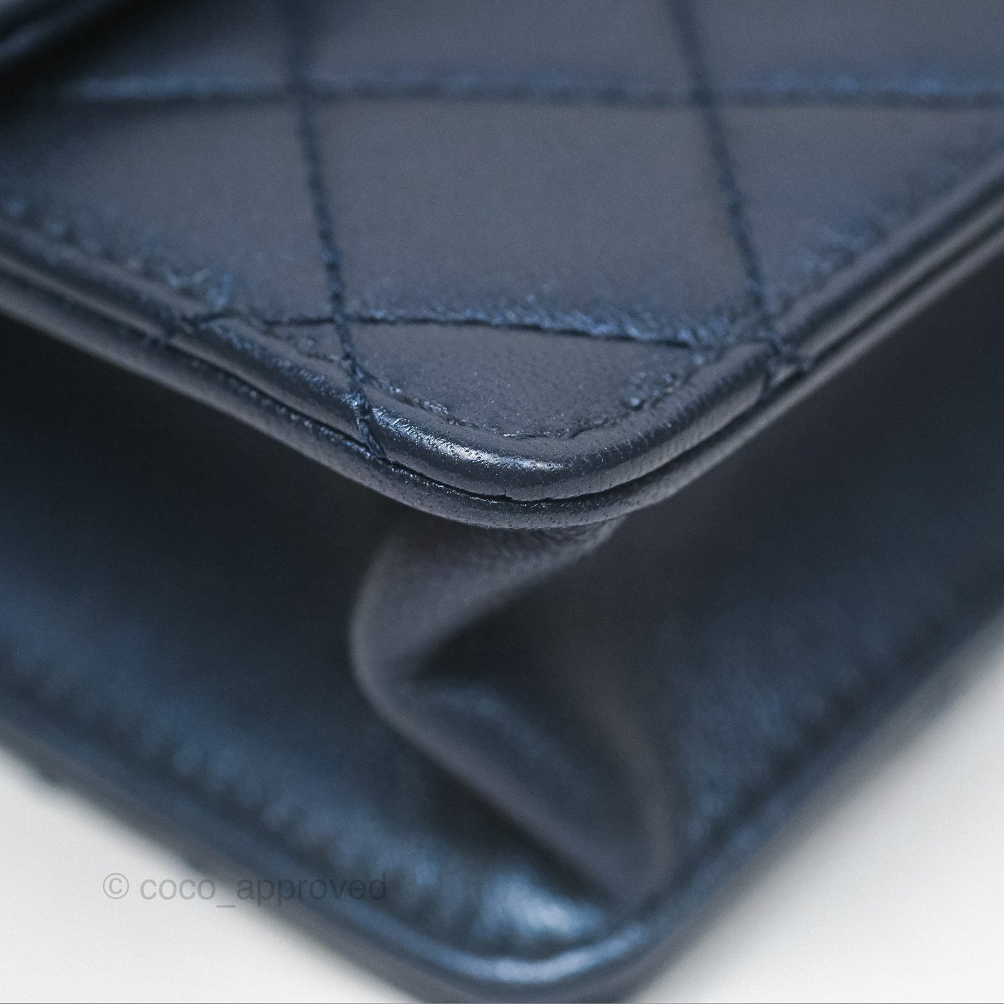 Chanel Small Quilted Chic Pearls Flap Iridescent Navy Goatskin Aged Gold Hardware