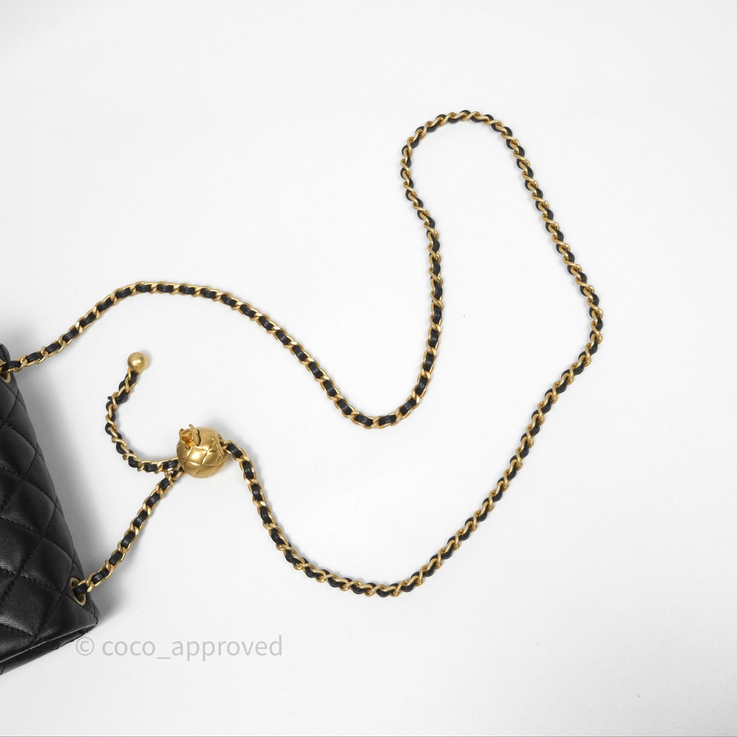 Chanel Pearl Crush Mini Square Quilted Black Lambskin Aged Gold Hardware