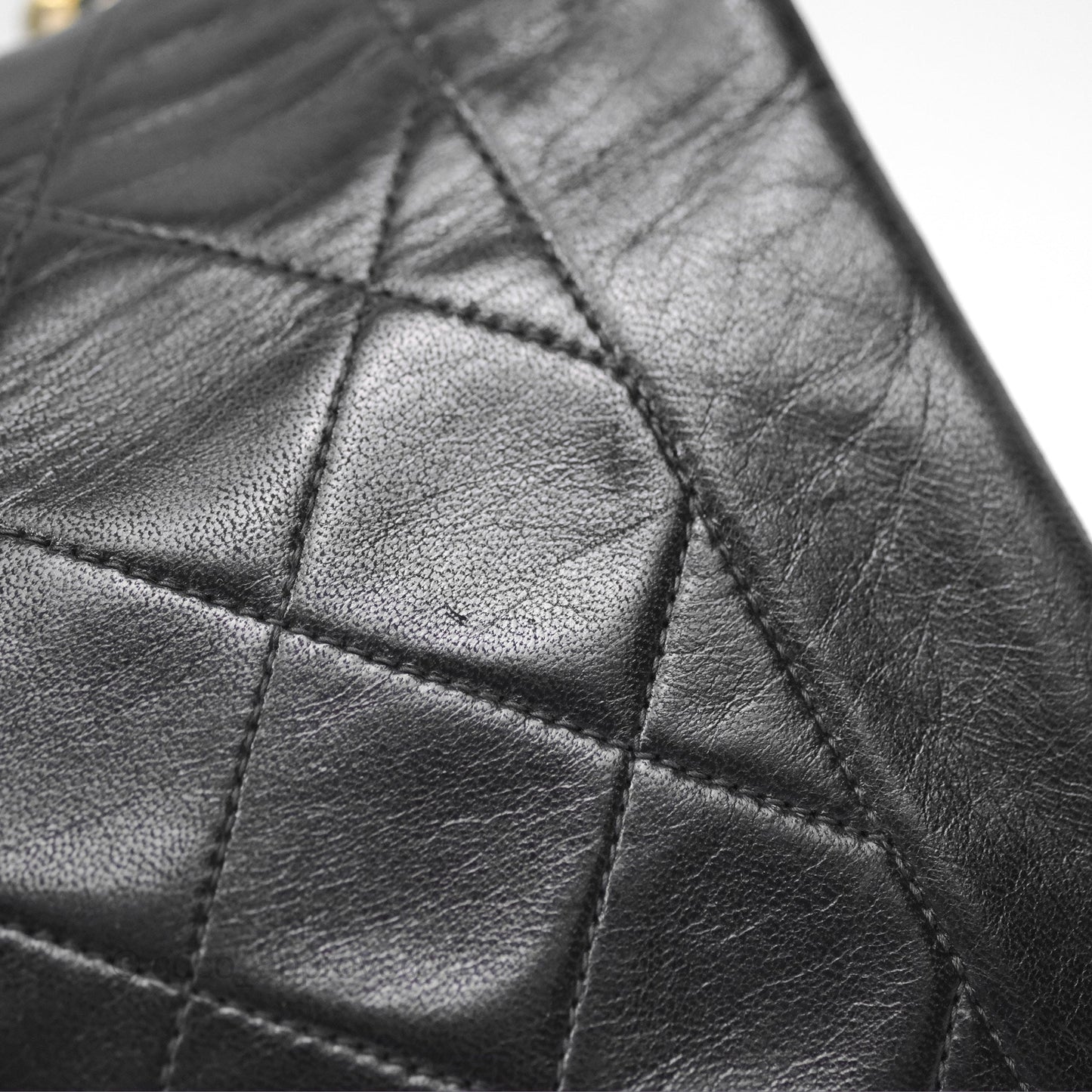 Chanel Vintage Medium Classic Diana Flap Bag Black Lambskin 24K Gold Hardware