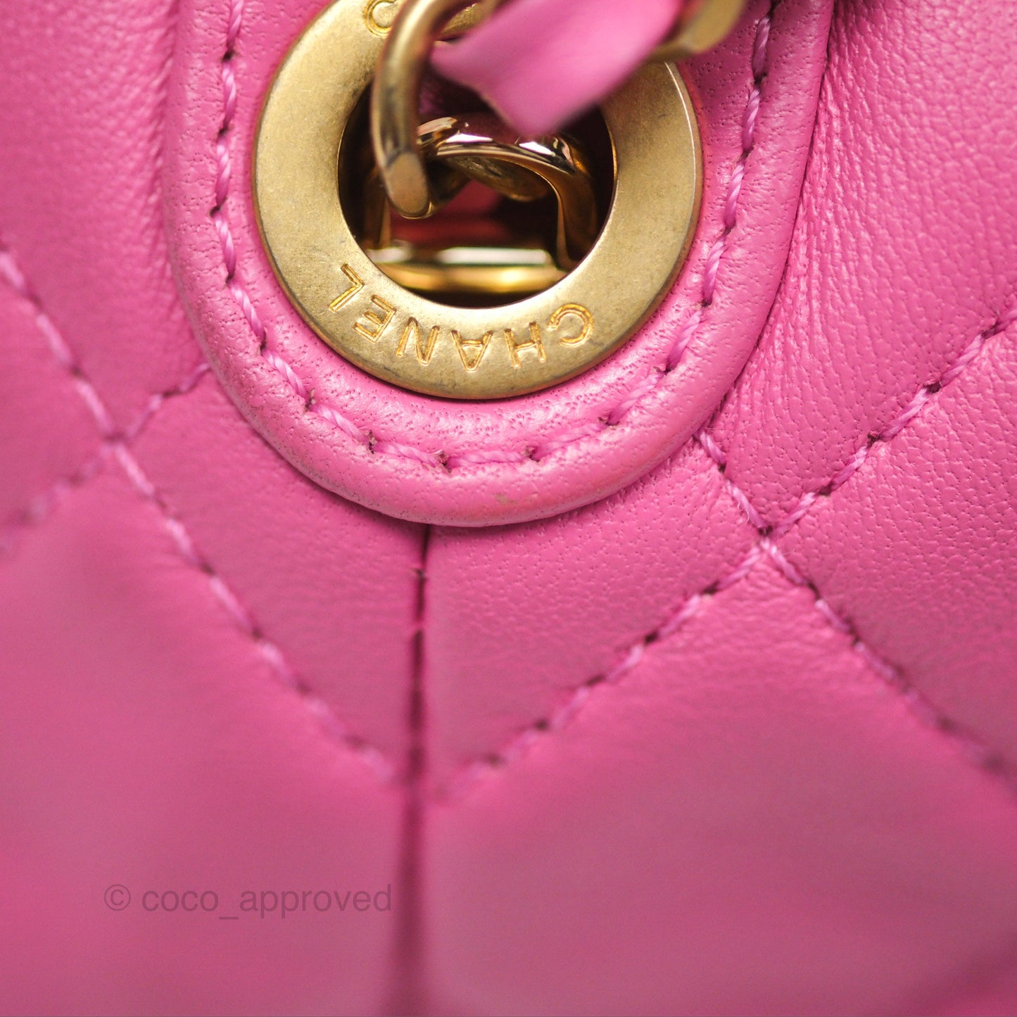Chanel Quilted Small Perfect Meeting Hobo Pink Lambskin Aged Gold Hardware
