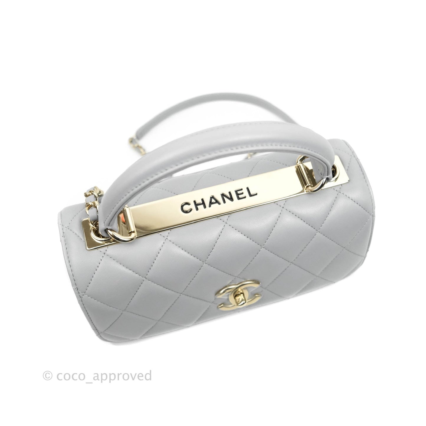 Chanel Quilted Trendy CC Small Grey Lambskin Gold Hardware