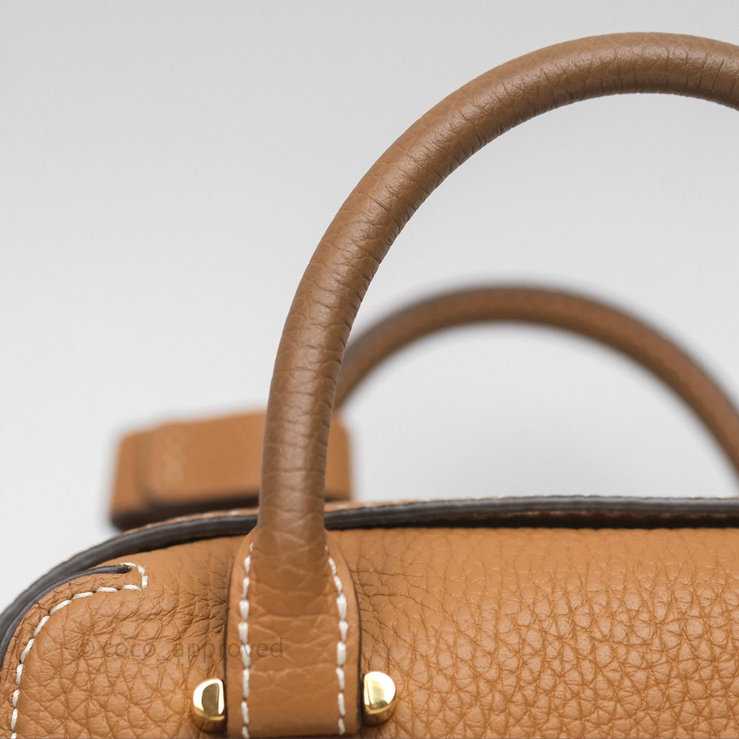 Delvaux Cool Box Nano Taurillon Soft Grained Calfskin Vegetal Ivory Gold Hardware