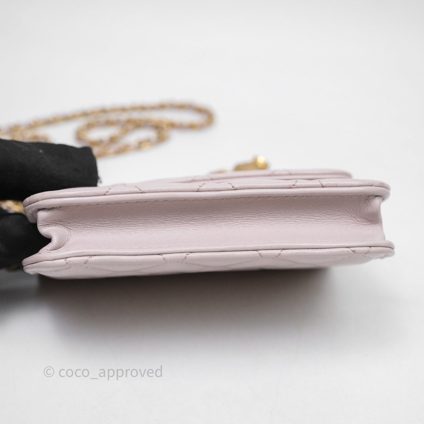 Chanel Pearl Crush Mini Clutch Belt Bag Lilac Lambskin Aged Gold Hardware