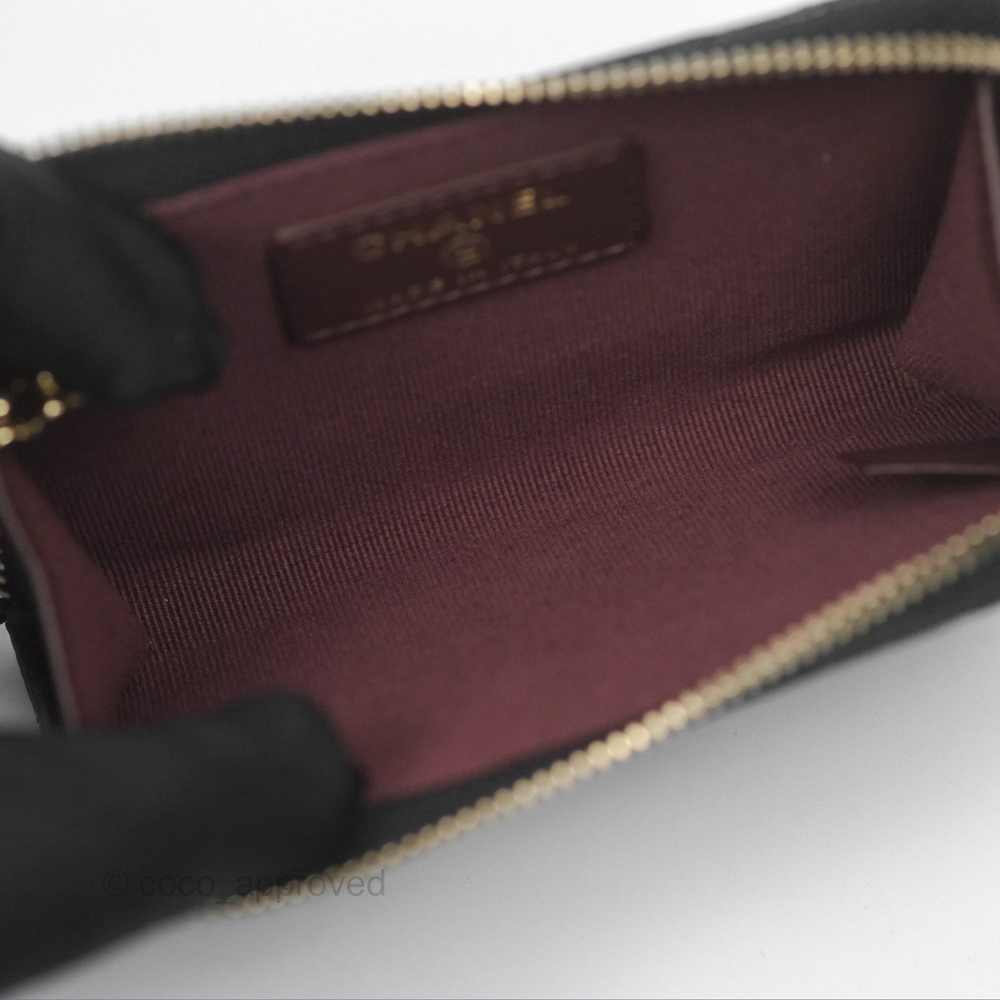 Chanel Classic Quilted Key holder Black Caviar Gold Hardware