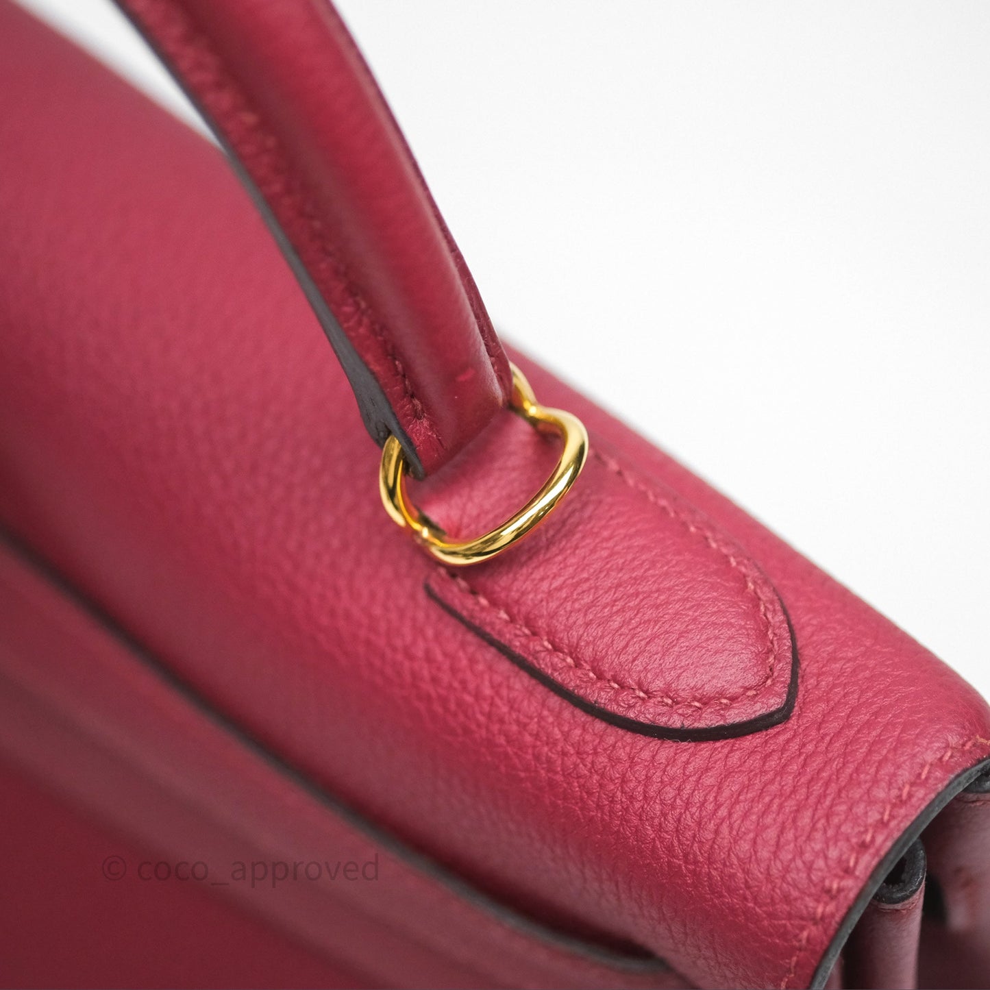 Hermès Kelly 32 Retourne Rouge Grenat K1 Togo Gold Hardware