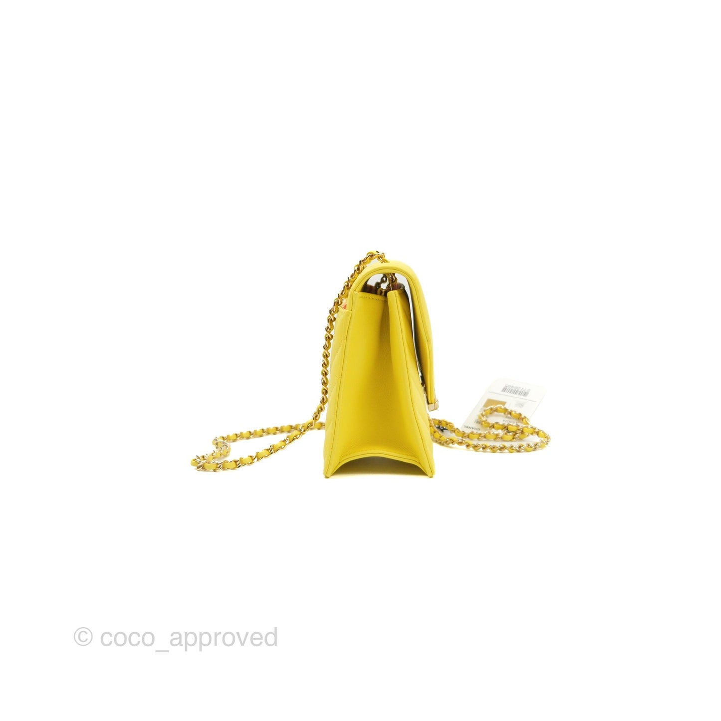 Chanel Chevron Square Envelope Flap Bag Yellow 19C