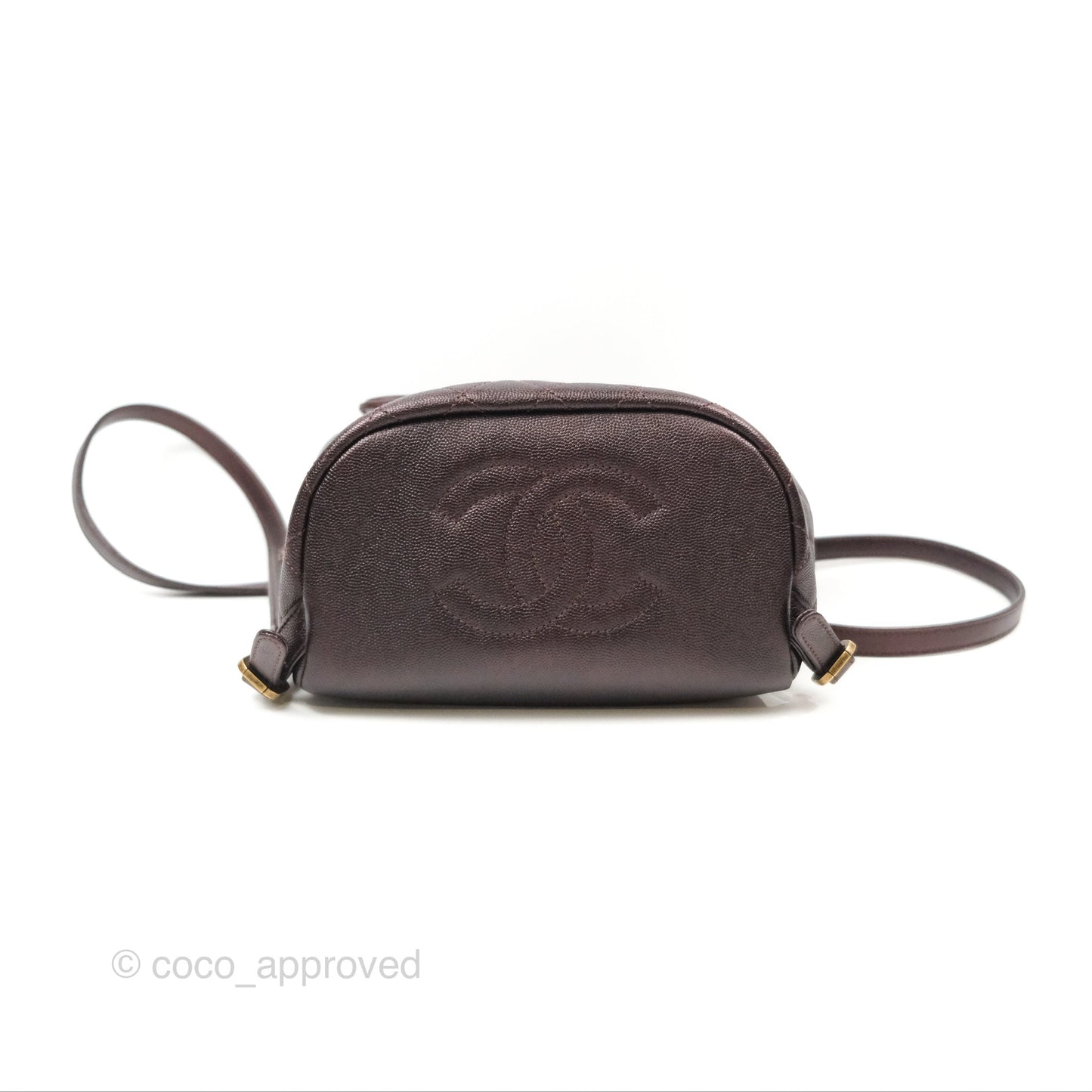 Chanel Quilted Filigree Backpack Iridescent Burgundy Caviar