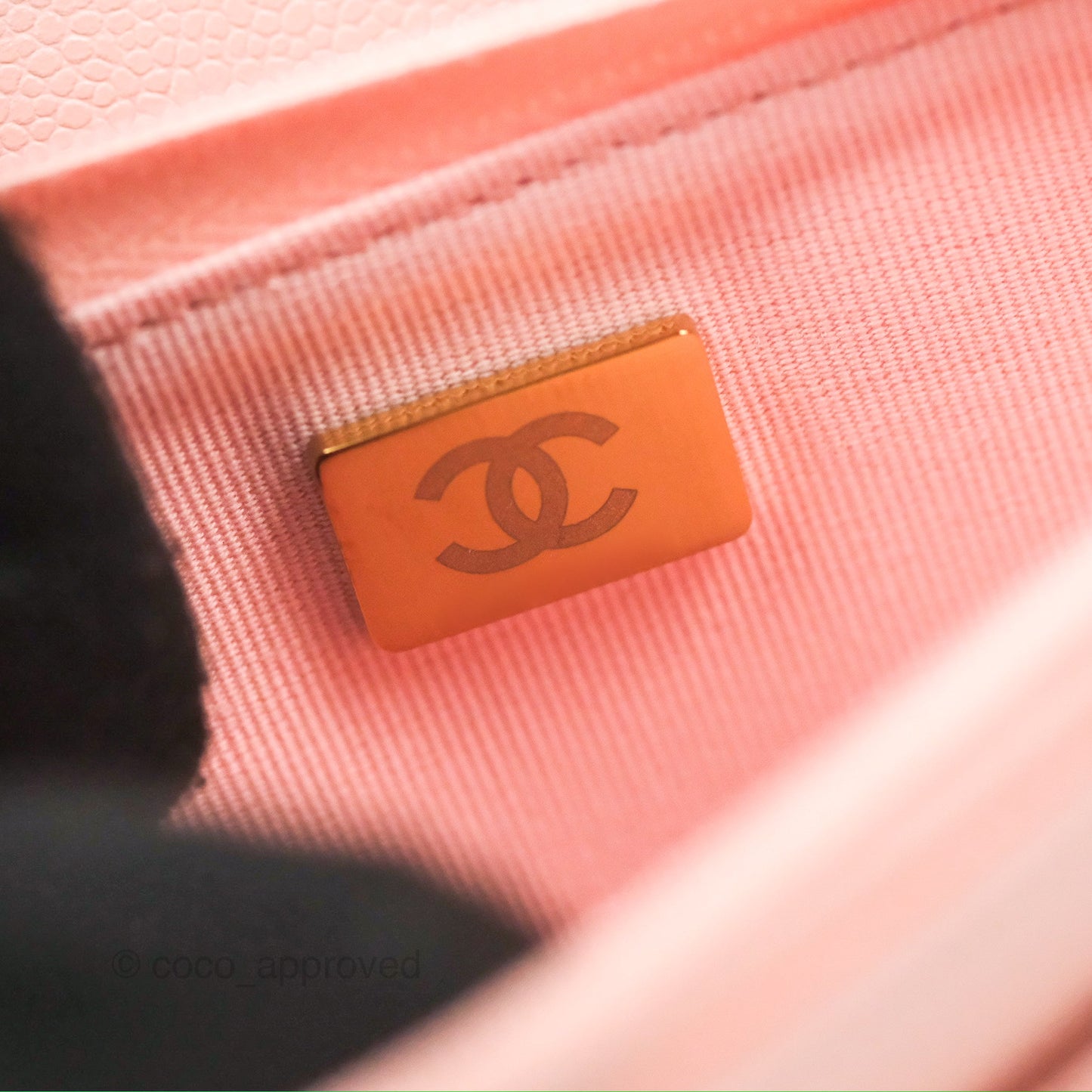 Chanel Quilted Classic Wallet on Chain WOC Light Pink Caviar Gold Hardware