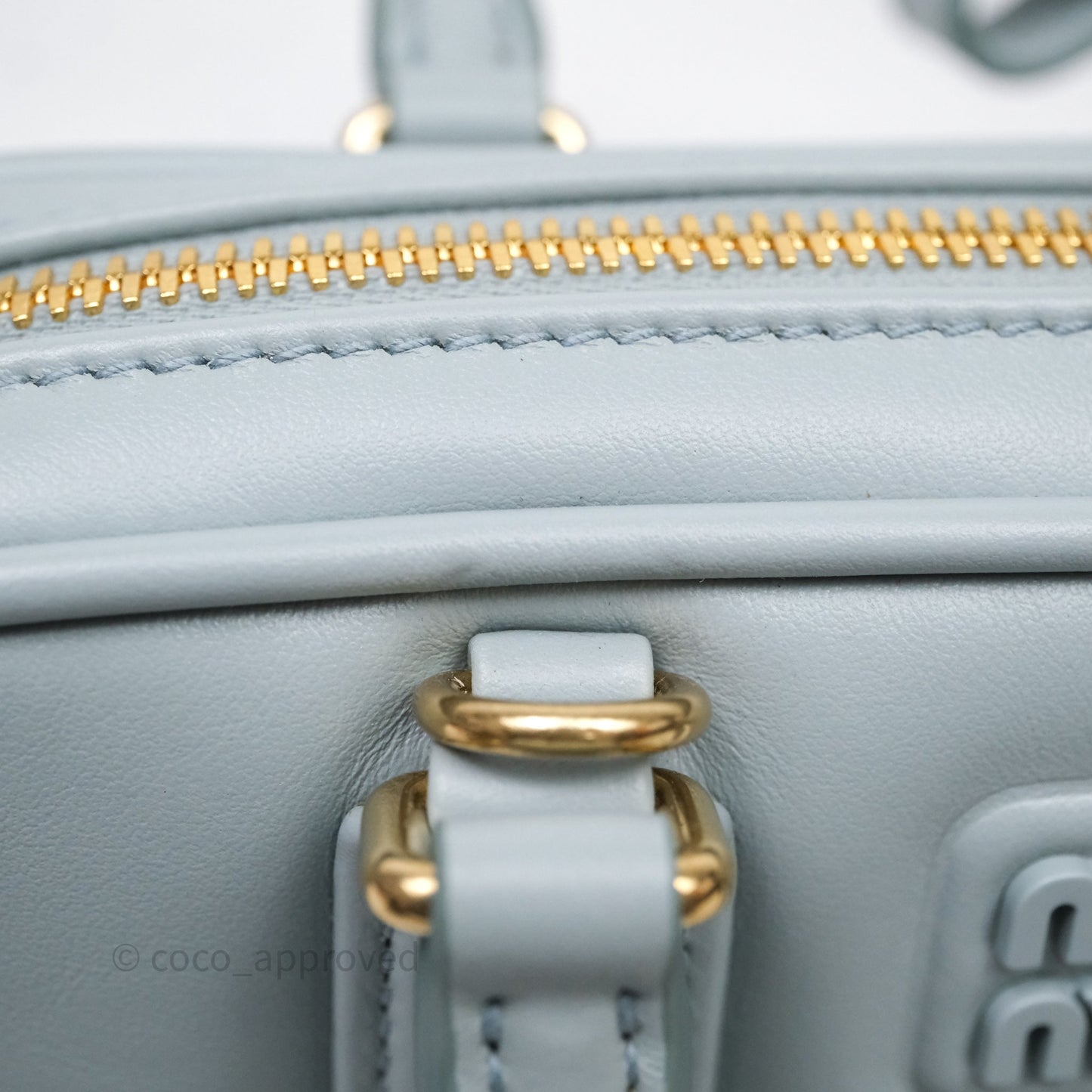 Miu Miu Arcadie Mini Bag Lago Blue Gold Hardware
