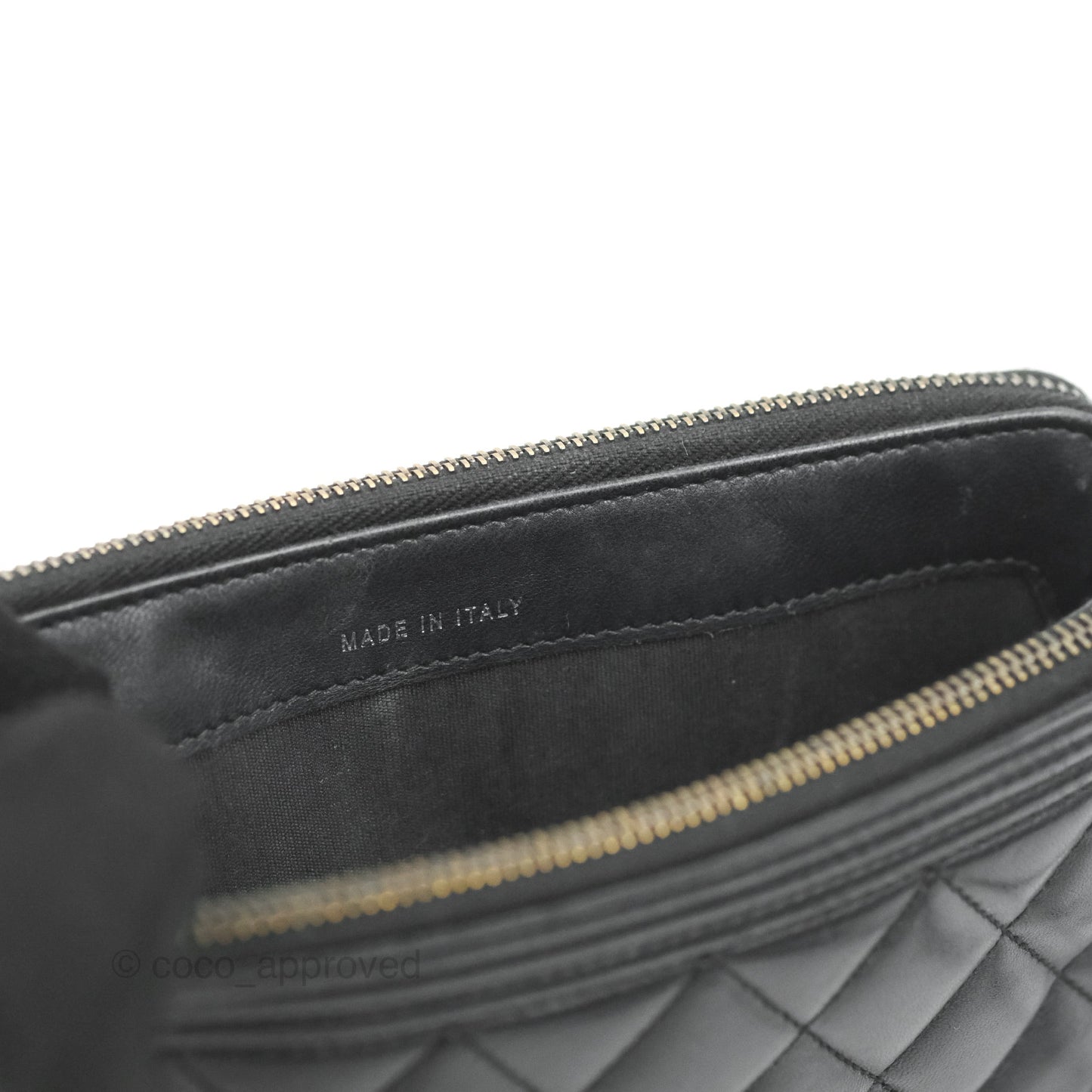 Chanel Le Boy Double Zip Wallet On Chain So Black Lambskin