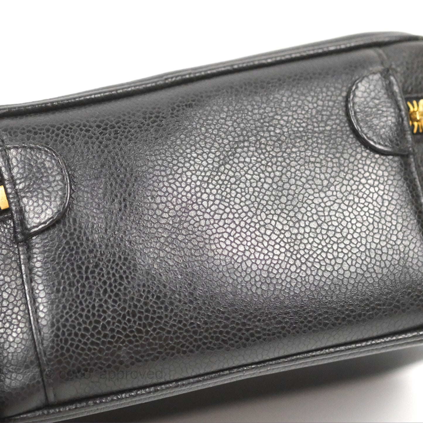 Chanel Vintage Vanity Case Black Caviar Gold Hardware