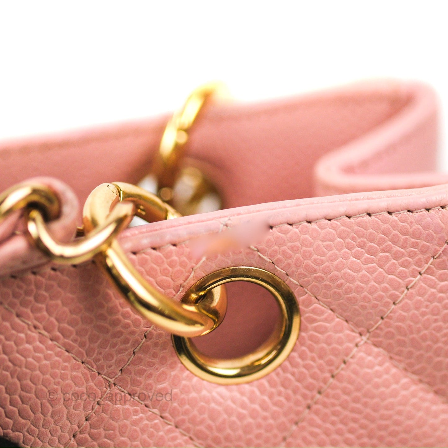 Chanel Quilted Petit Shopping Tote PST Sakura Pink Caviar Gold Hardware
