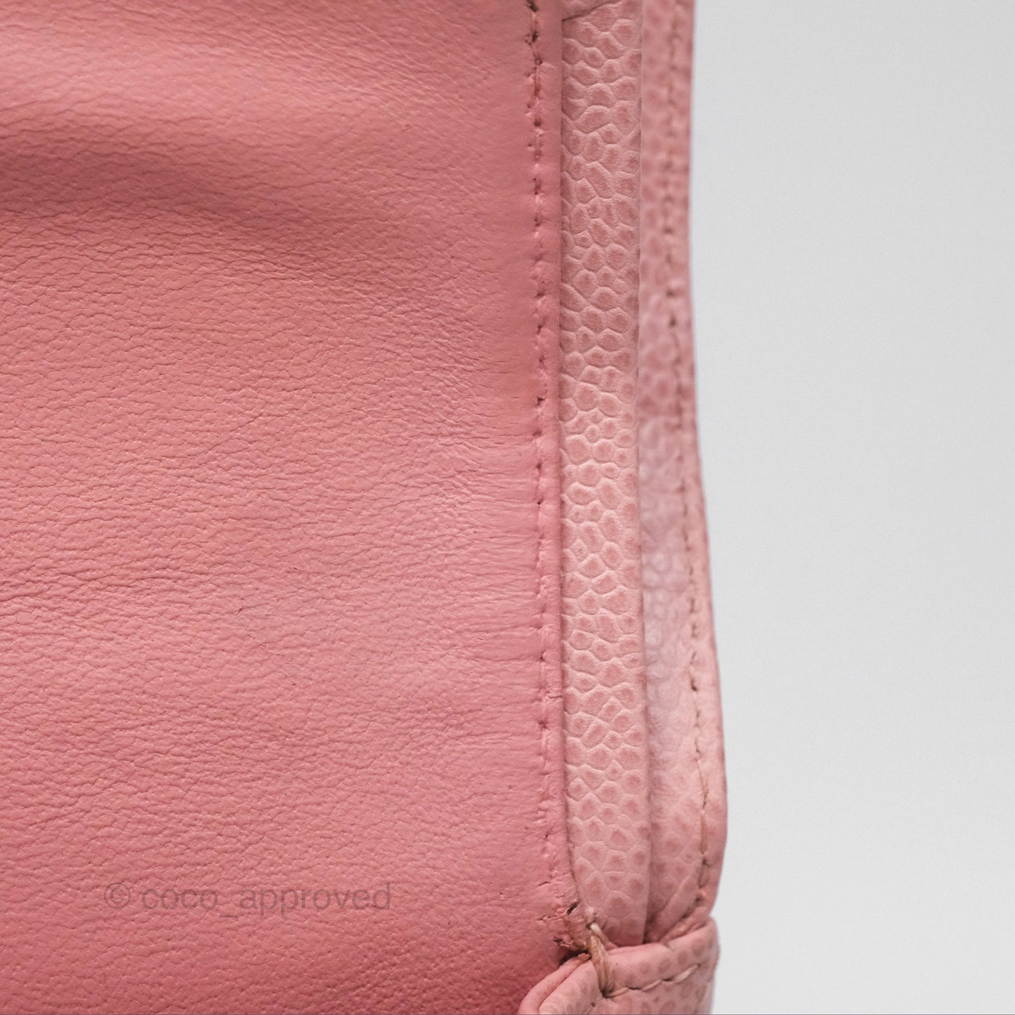 Chanel Vintage Classic M/L Medium Flap Quilted Sakura Pink Caviar 24K Gold Hardware