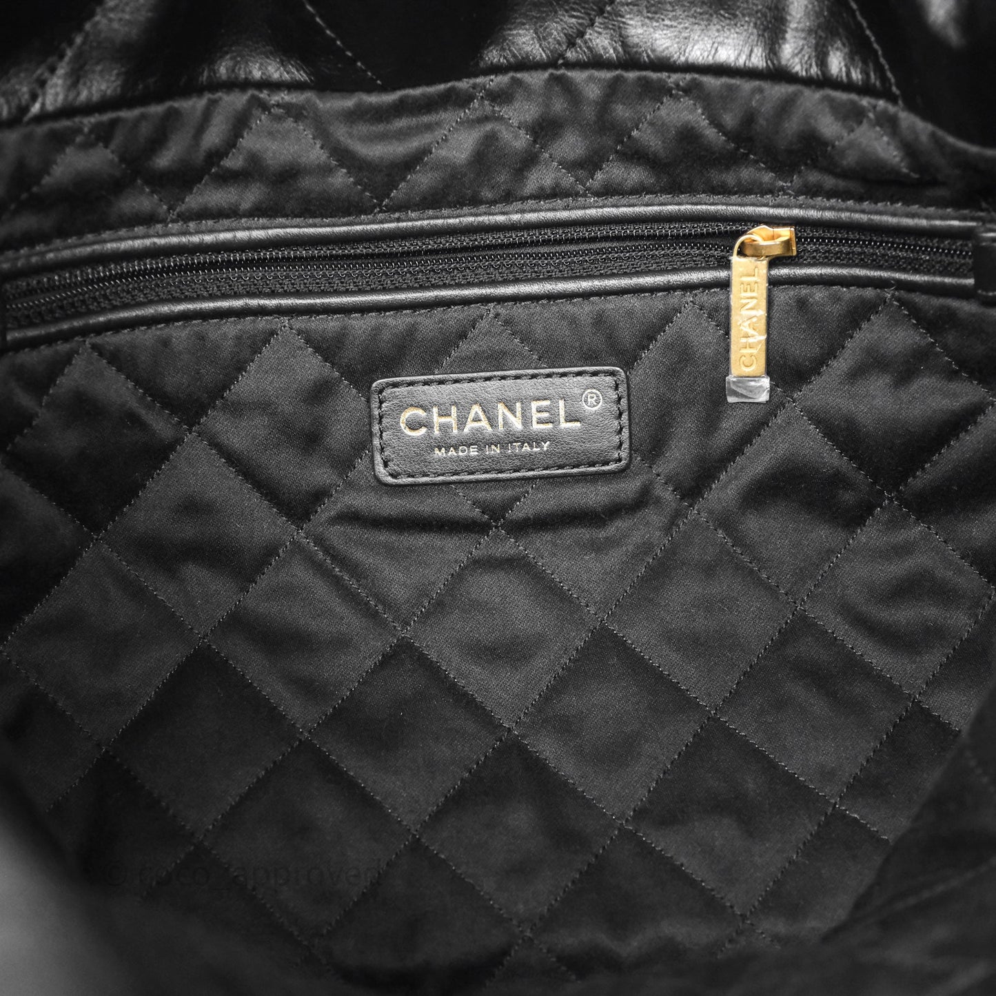 Chanel 22 Small Black Calfskin Aged Gold Hardware